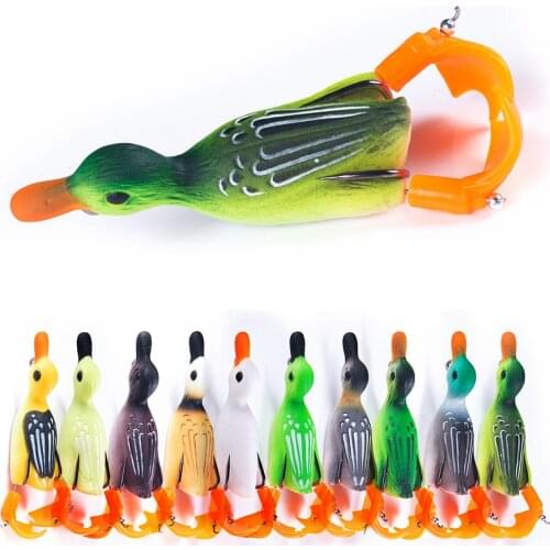 1Pcs duck Fishing Lure Ducking Fishing Frog Lure 8.5cm 11.2g Artificial Bait Duckling 3D Eyes Day Baits Bass Carp