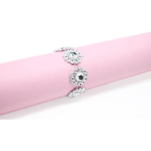 100Pcs/Lot Silver Plastic Net Crystal Wrap Napkin Ring Sunflower Napkin Buckle Hotel Wedding Supplies European Style Home Decor