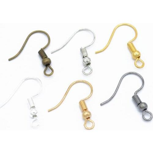 100pcs silver /bronze /gold color Ball & Spring Earring Hooks Findings V101