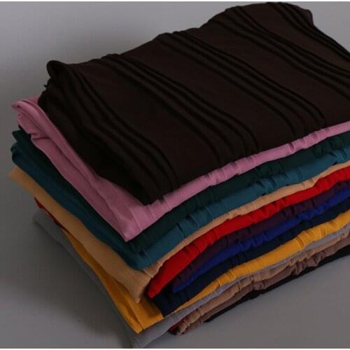 12 pieces/lot) 2017 hot selling wrinkle chiffon plain muslim long scarf islamic hijab scarf women shawls GYW24