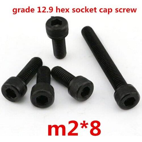 500pcs m2*8 high strength grade 12.9 alloy steel with black oxide hexagonal / hex socket head cap screw