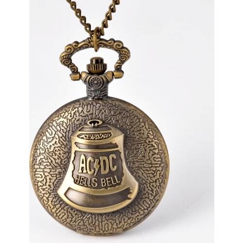 8862 Vintage Temple Bronze Clock Three - Dimensional Pattern Pocket Watch Necklace Bronze Pendant Chain Clock Men Women