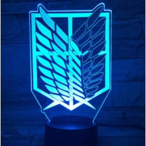 Anime Attack on Titan Cosplay Night Light LED Kids Night Lamp for Bedroom Boys 3D Gift Lamp for Home Decoration Accessories