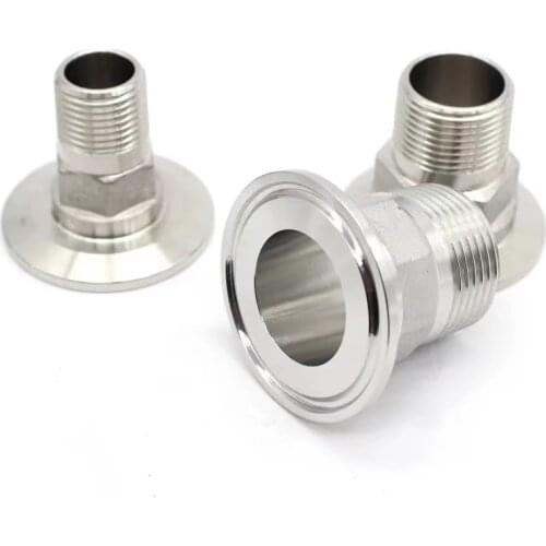 BSPT 1/2“ 3/4“ 1” 11/4” 11/2” 2“ Stainless Steel 304 316 Sanitary Hexagon Male Threaded Ferrule Pipe Fitting fit for Tri Clamp