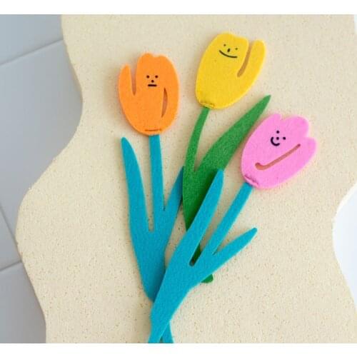 Aqumotic Smile Tulip Felt Essential Oil Diffusion Vase Decoration Hotel Bathroom Deodorate 23~27cm Beautify Flower Decor