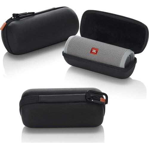EVA+PU Case For Jbl flip 4 , Speaker Accessories,Rugged EVA Shell with Weather Resistant Zippered Seal and Carabiner Style Clip