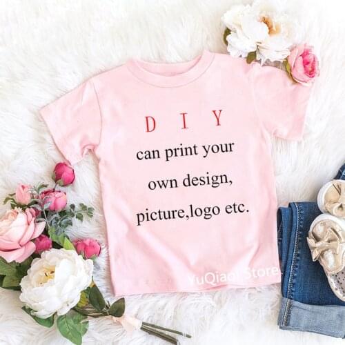 DIY Customized Print Kids T-Shirt Summer Boys /Girls Color Clothes Childrens Top Tshirt Baby Custom Your Own Design T-shirt