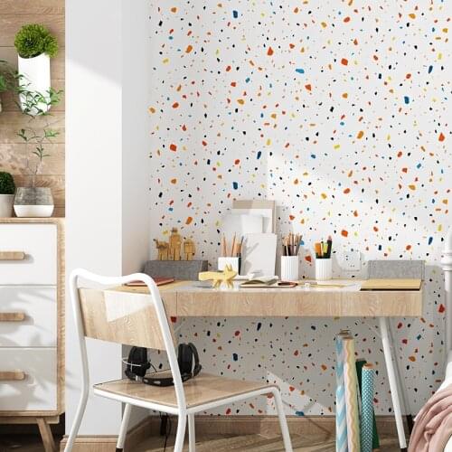Korean Colorful Irregular Pattern Wallpaper 3d Kids Room Wall Decals Geometric Wallpapers Rolls Nordic Home Decor Behang QZ153