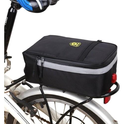 4.5L Leather Bicycle Rear Rack Seat Pannier Bag Pouch rear rack cargo bag Multifunctional Bicycle Rear Seat Bag Waterproof Outd