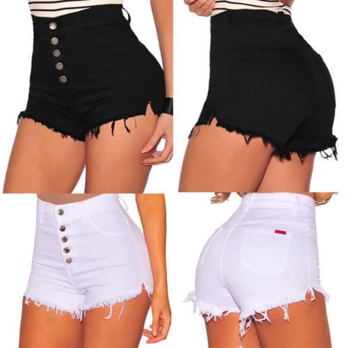 Summer Hot Sale Sexy High Waist Jeans Beach Pants Women Student Stylish Casual Button Denim Shorts
