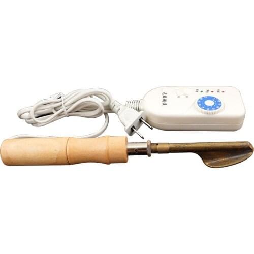 Small leather iron electric iron skin care and wrinkle removal, pure copper head electric iron with wooden handle 50W