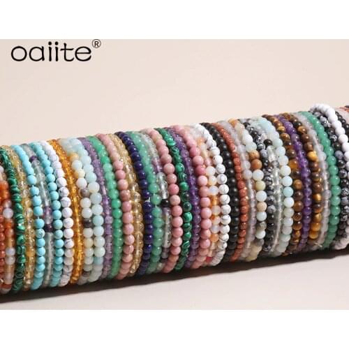 OAIITE 4mm Mini Energy Bracelets Natural Stone Beads Bracelet Yoga Meditation Men Women Bracelet Help to bring healthy