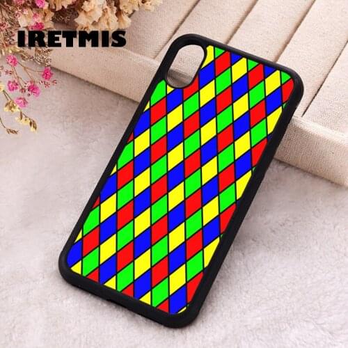 Iretmis 5 5S SE 2020 Phone Cover Case for iPhone 6 6S 7 8 Plus X Xs XR 11 12 Mini Pro Max Silicone Bright Color Diamond Pattern