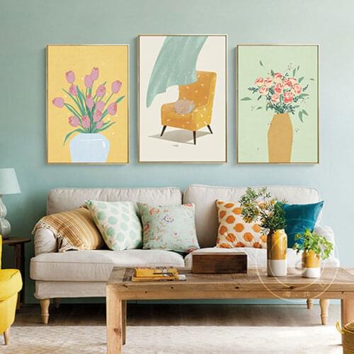 Modern Original Flowers and Leaves Wall Posters Canvas Art Paintings for Living Room Posters and Prints Nodic Plants Home Decor