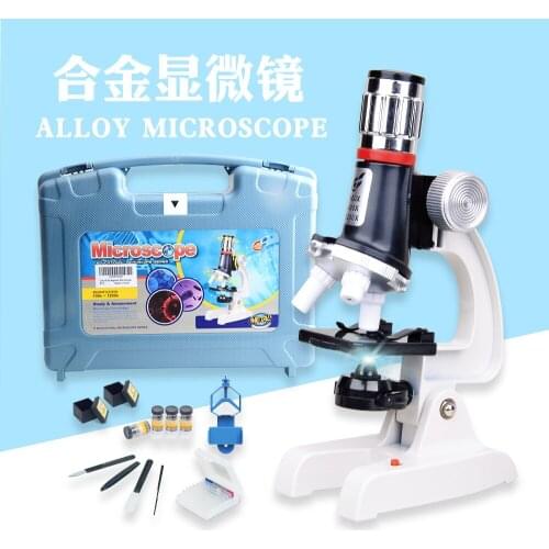 Alloy Microscope Toy 1200 times experimental equipment for primary school students biology science