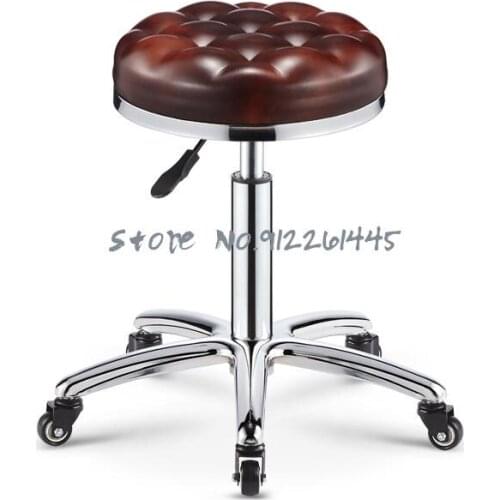 Beauty Stool Lift Barber Shop Chair Swivel Household Round Stool Nail Salon Special Pulley Stool Large Work Stool