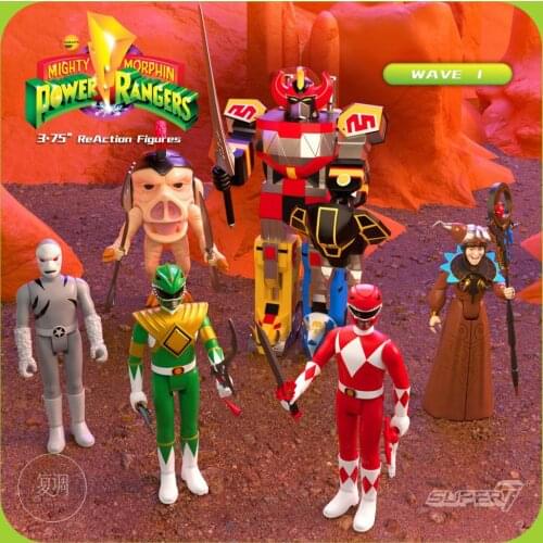 Super7 Power Rangers Red Ranger Pudgy Pig Megazord 3.75 inch Hang card Collectible Model Toy Action Figure Doll Gift