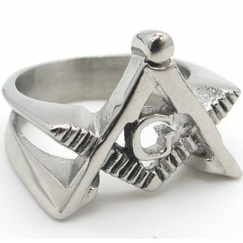 Vintage Freemason Masonic Lodge Signet Mason Ring Stainless Steel Jewelry