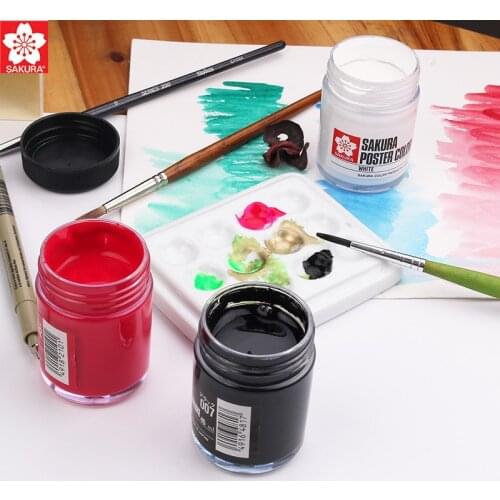 1pc Sakura Poster Colors 30ml/45ml Degumming Pigment Gouache Paint Designers Colour Artist Painting Supplies 15 Color Optional