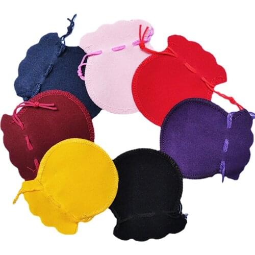 50pcs/lot 7x8cm Velvet Jewelry Packing Bags Christmas Gift Bags Mini Blue Gourd Bag Drawable Velvet Bags