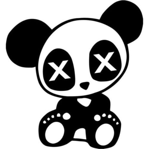 13.1cm*14.2cm Team Panda Vinyl Car Sticker Decor Decal Car-Styling Black/Silver S3-5110