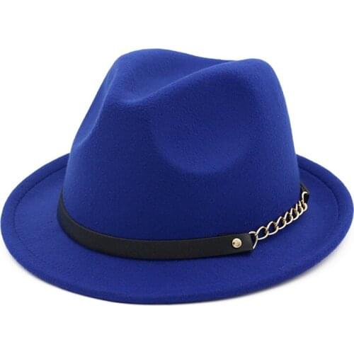 2019 Fashion Men Women Fedora Hat With Leather Belt Party Hat For Lady Winter Outdoor Hat