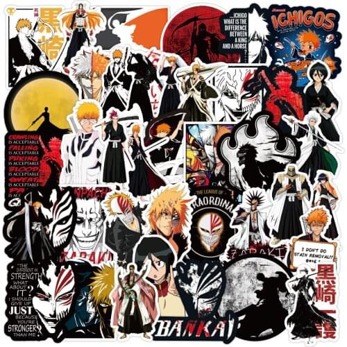 50PCS Cool Anime Bleach Pvc Waterproof Sticker for Laptop Skateboard