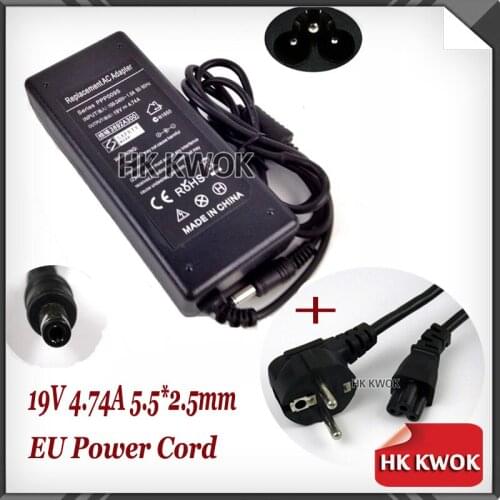 19V 4.74A Laptop AC Adapter Changer + EU Power Cord For hp pavilion N3000 N5000 ZE1000 ZE1200 ZE4100 ZE4200 ZE4300 ZE4700
