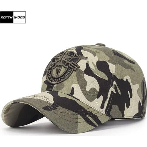 [NORTHWOOD] Cotton Mens Baseball Cap Women Outdoor Camouflage Military Cap Snapback Hats Camo Army Caps Adjustable Size 55-60cm