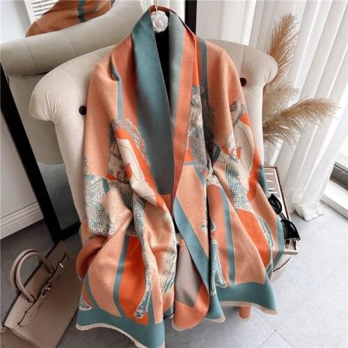 Brand Women Winter Scarf Fashion Cashmere Warm Horse Animal Thick Pashmina Blanket Stoles Foulard Bufanda Shawl and Wrap 2021