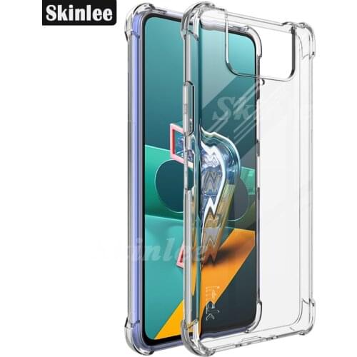 Skinlee For Asus Zenfone 7 Transparent Case Official Original Shockproof Four-corner Clear Cover For Zenfone 8 Flip Case