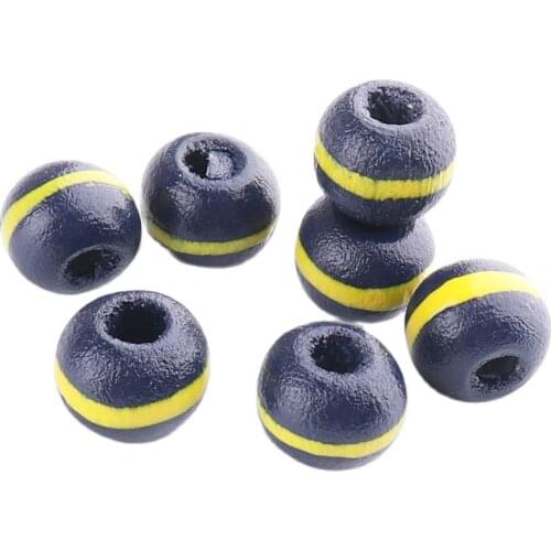 Wood Loose Beads Blue-yellow 7mm Bracelet Necklace Decoration Charm for Jewelry Making Findings DIY Craft Accessories Handmade