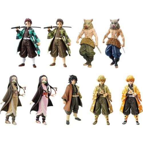 14cm Kamado Tanjirou Demon Slayer Kimetsu no Yaiba Kamado Nezuko Agatsuma Zenitsu Hashibira Inosuke Tomioka Giyuu Action figure
