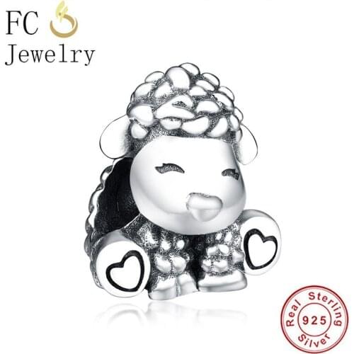 FC Jewelry Fit Original Brand Charm Bracelet Authentic 925 Silver Patti The Sheep Animal Bead For Making Women Berloque 2020