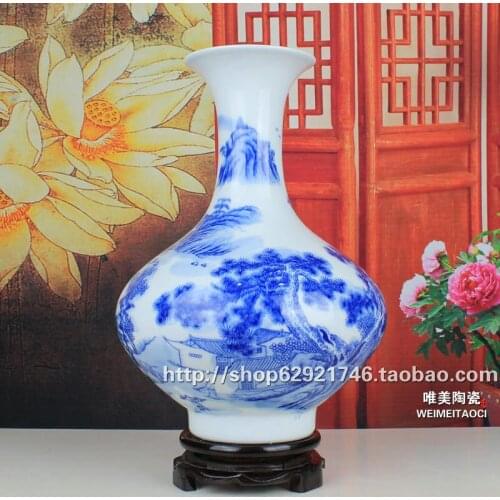 Ceramics vase blue and white porcelain modern fashion quality handmade antique vase home decoration