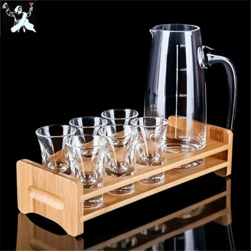 300ml/500ml Cocktail Shaker Bar Set Crystal Glass Bullet Cup Liquor Cup Liquor Cup Dispenser Set With The Wine Holder Bar Tools