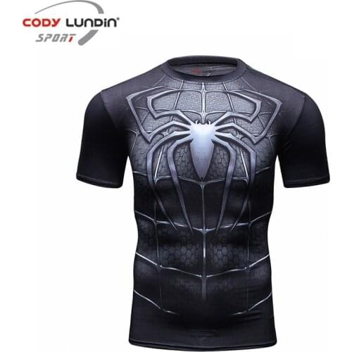 Fitness Compression T Shirt Mens Cosplay Costume Short Sleeve Tshirt Exercise Tops Gym Workout Sportswear Dry Fit Running Shirt