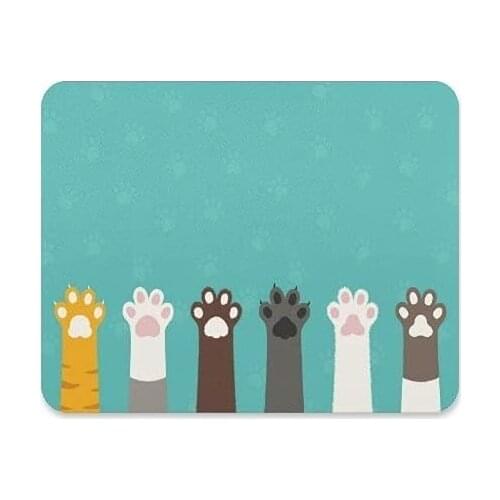 Dog Paw Prints Mouse Pad Smooth Surface Gaming Pad Thick Non-Slip Rubber Base Colorful Cute Design Art Artist Painting
