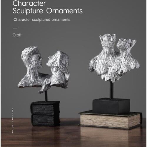 Nordic Creative Human Face Crafts Resin Decoration Character Sculpture Decoration Living Room Entrance Wine Cabinet Decoration