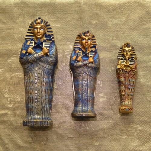 Ancient Egyptian Pyramid Dolls Creative Ancient Civilization Mummy Decoration Pharaoh Coffin Resin Model Gold Mask