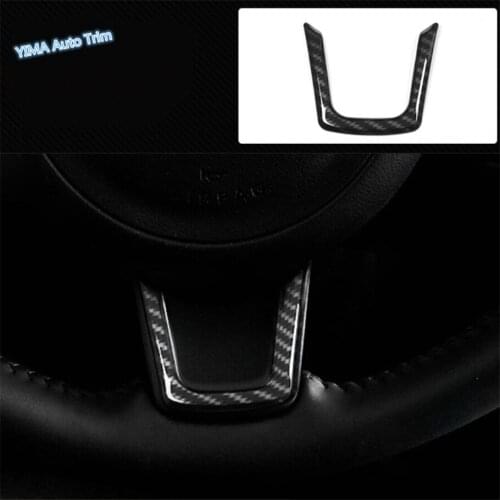 Lapetus Auto Styling Steering Wheel Middle U Decoration Strip Cover Trim 1 Pcs ABS Fit For Jaguar XF / XE 2016 2017 2018 2019