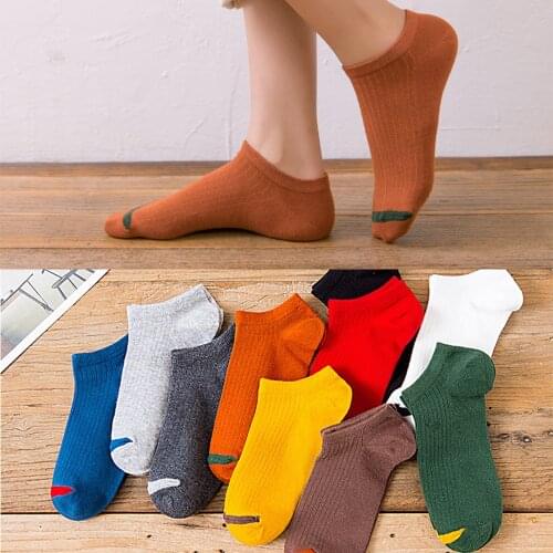 Mens Solid Cotton Socks Short High Quality New Casual Breatheable Anti-Bacterial Man Ankle Sock Shallow Mouth Men Sports Socks