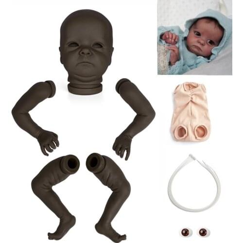 ADFO 18 Inches Tink Reborn Kit Realistic Africa America Vinyl Silicone Black Skin Parts DIY Unassembled Baby Girl Dolls Gift