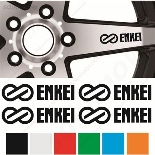 2.4x10cm 4pcs/lot Car Sticker Styling Windows Decoration Adhesive Vinyl Decal For ENKEI Racing Wheel rim hub accessories