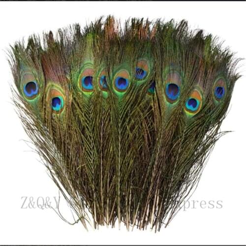 Natural 50-100pcs Peacock Feather 25-30CM (10-12 inches) DIY Craft Home Decoration Room Vase Wedding Decoration Feather