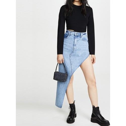 Irregular Skirt with Fringed Non-stretch Elegant Commuter Side Long Skirt