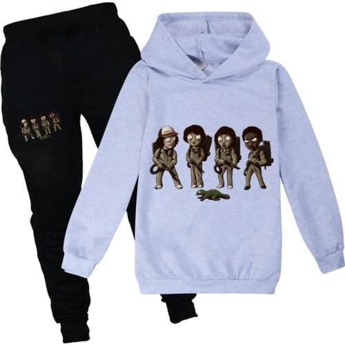 2020 New Stranger Things Hoodies+black Pants Children Sets Kids Outfits Baby Boys Girl Winter Clothes Halloween Tracksuit