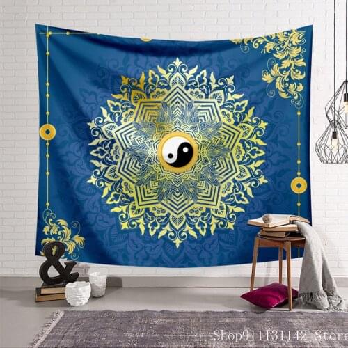 New Bohemian Style Tapestry 3d Geometric Tai Chi Printed Wall Cloth Creative Personalized Landscape Bedroom Decoration
