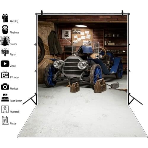 Autumn Farm Barn Tractor Car Floor Room Interior Portrait Backdrop Vinyl Photography Backdrops Background For Photo Studio Prop