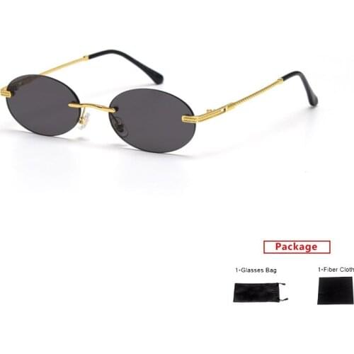 Mimiyou Oval Rimless Sunglasses Women Fashion Vintage Cool Mirror Glasses Men Sun Glasses Women Brand UV400 Eyeglasses Shades